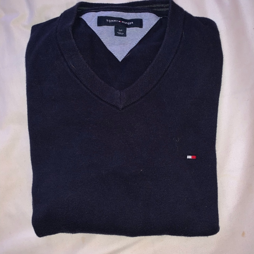 Tommy Hilfiger navy blue v-neck sweater